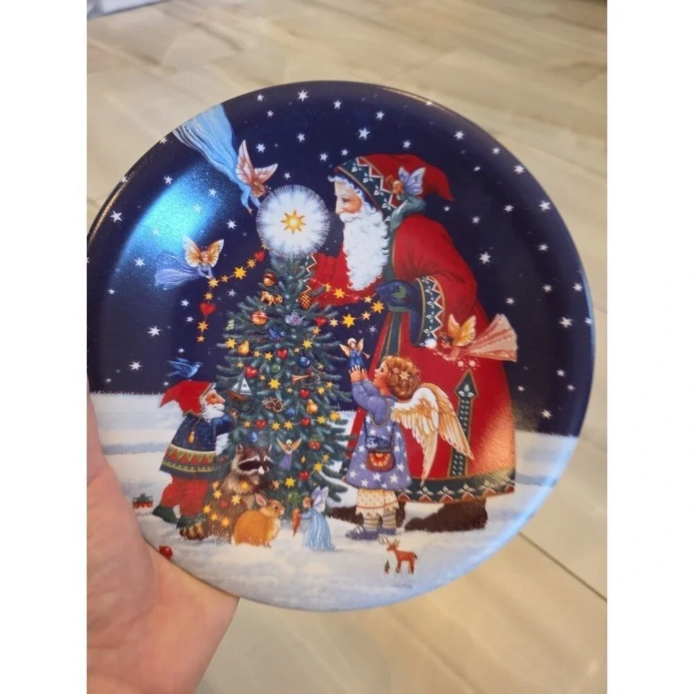 Certified International Starlight Santa Night Time Edition 2 Pc Salad Plates